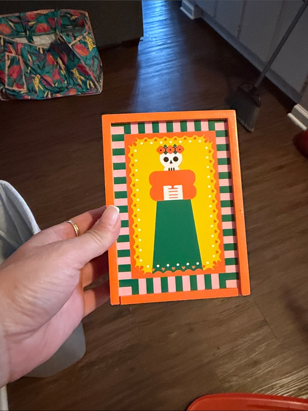 Handheld Day of the Dead Art shadow box-